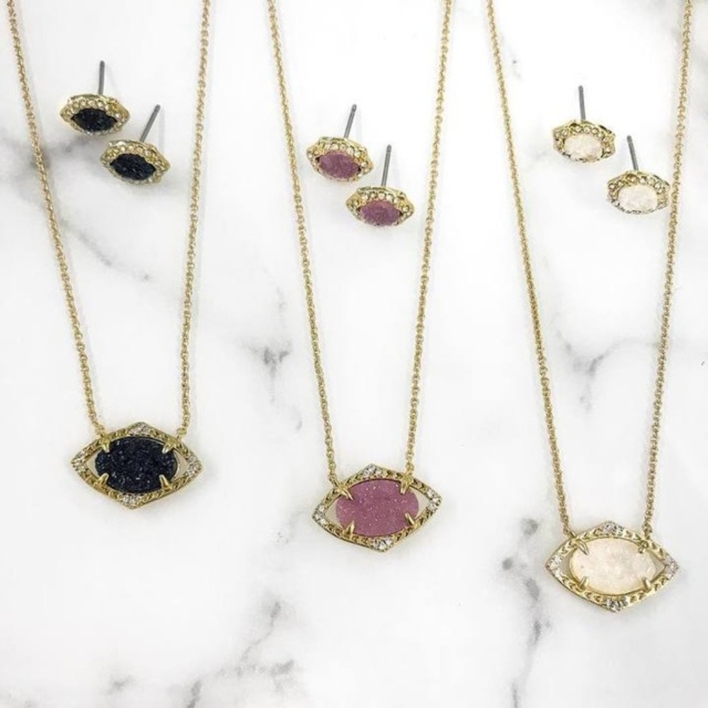 Stella & Dot | Retired Charlotte “Lilac” Earring & Pendant Necklace Set - Picture 5 of 9
